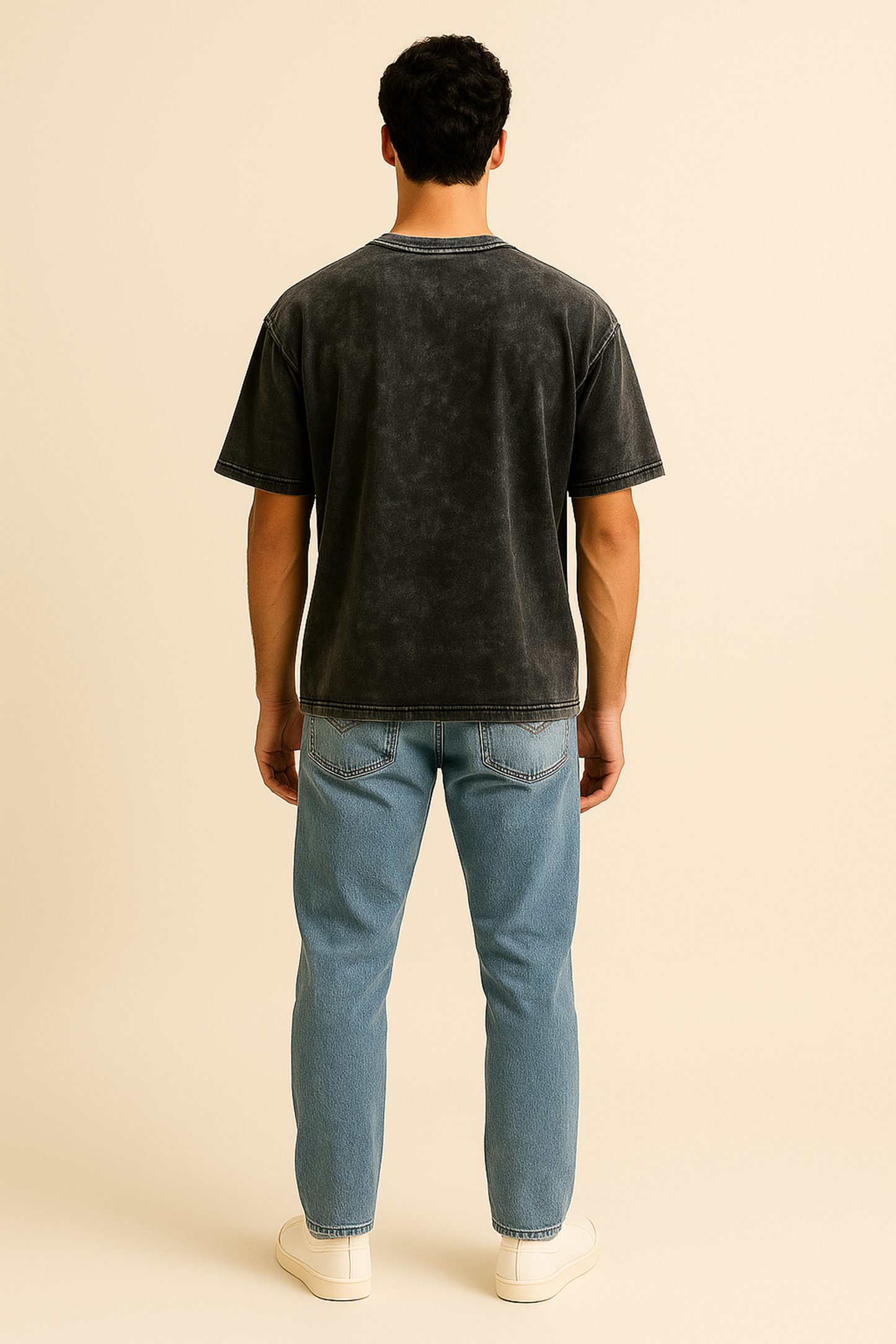 Mini UFO Chest Embroidered Unisex Y2K Oversized Acid-Wash Black