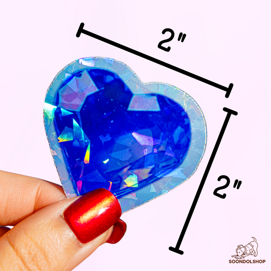 Gummy Crystal Heart Sticker - Soondol's Candyland Die-Cut 2x2 Inch Holographic
