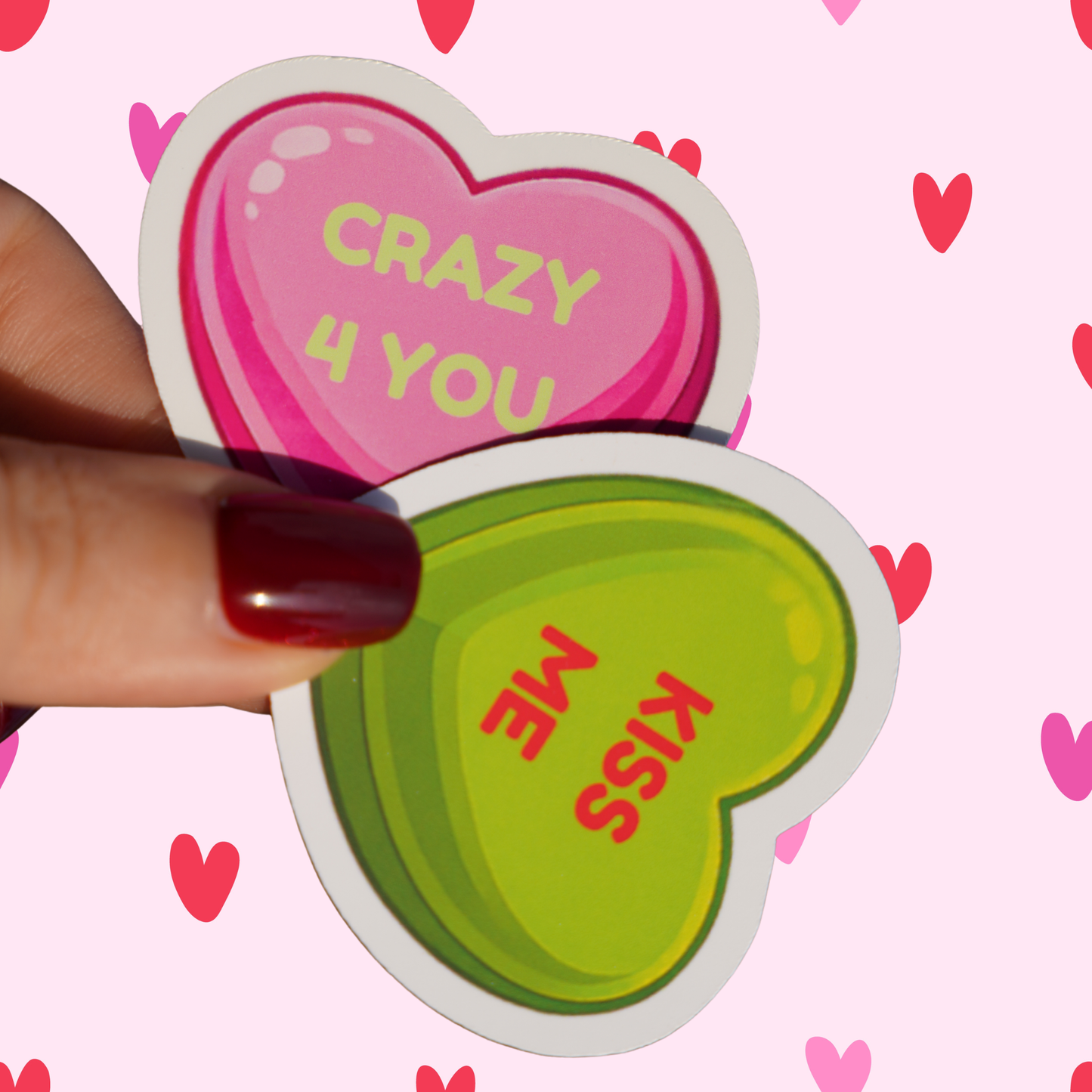 Soondolhearts - Conversation Hearts Kawaii Sticker 2x2 Inch