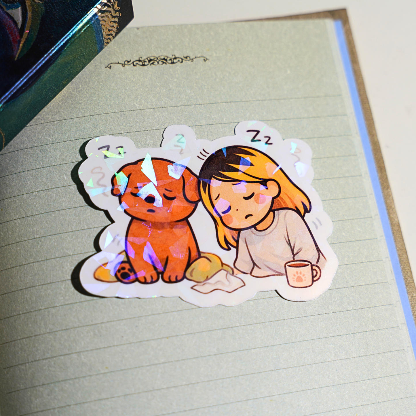 It's Okay to Be Tired Sticker - Pretty Cute Self Care Rest | Soondol & Me Mental Health Dog Sticker 3x3