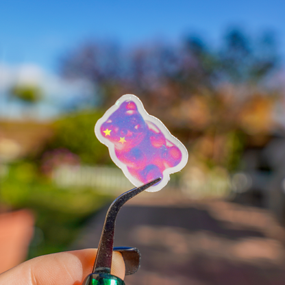 Holographic Gummy Bear Stickers - Pretty Cute Candy Waterproof Vinyl 1x1 | Kawaii Planner Sticker Pack