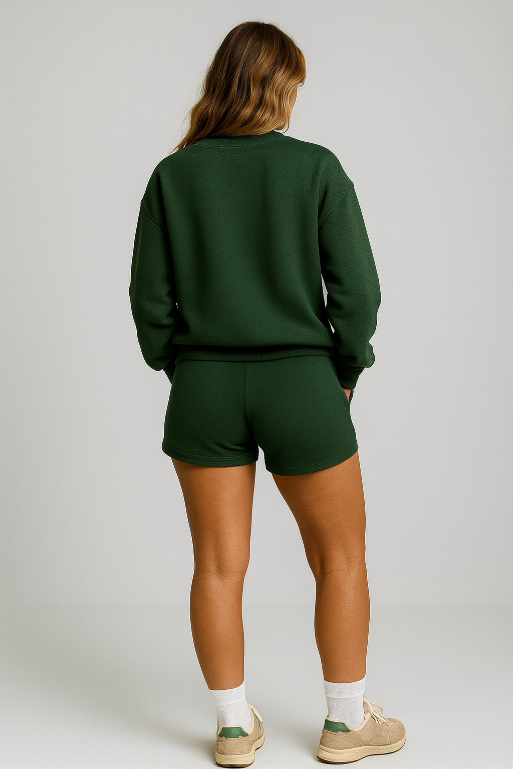 Cozy Fall Pumpkin Dog Embroidered Forest Green Sweatshirt, Aesthetic Fleece