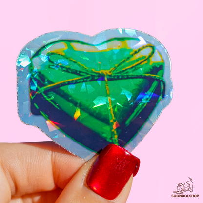 Foil Wrapped Heart Chocolates - Random Color Holographic Valentine Candy Pack