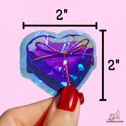 Foil Wrapped Heart Chocolates - Random Color Holographic Valentine Candy Pack