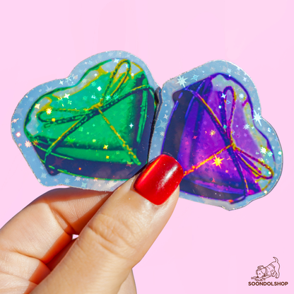 Foil Wrapped Heart Chocolates - Random Color Holographic Valentine Candy Pack