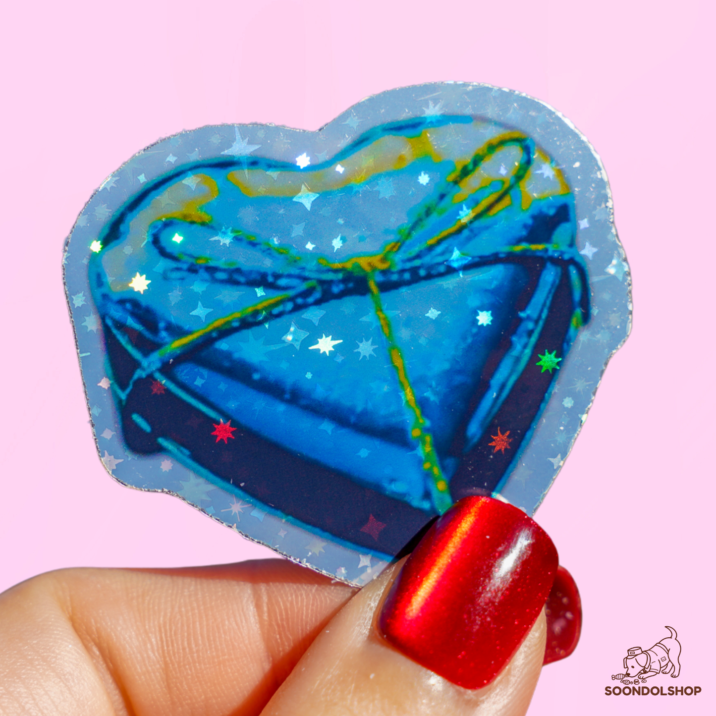 Foil Wrapped Heart Chocolates - Random Color Holographic Valentine Candy Pack