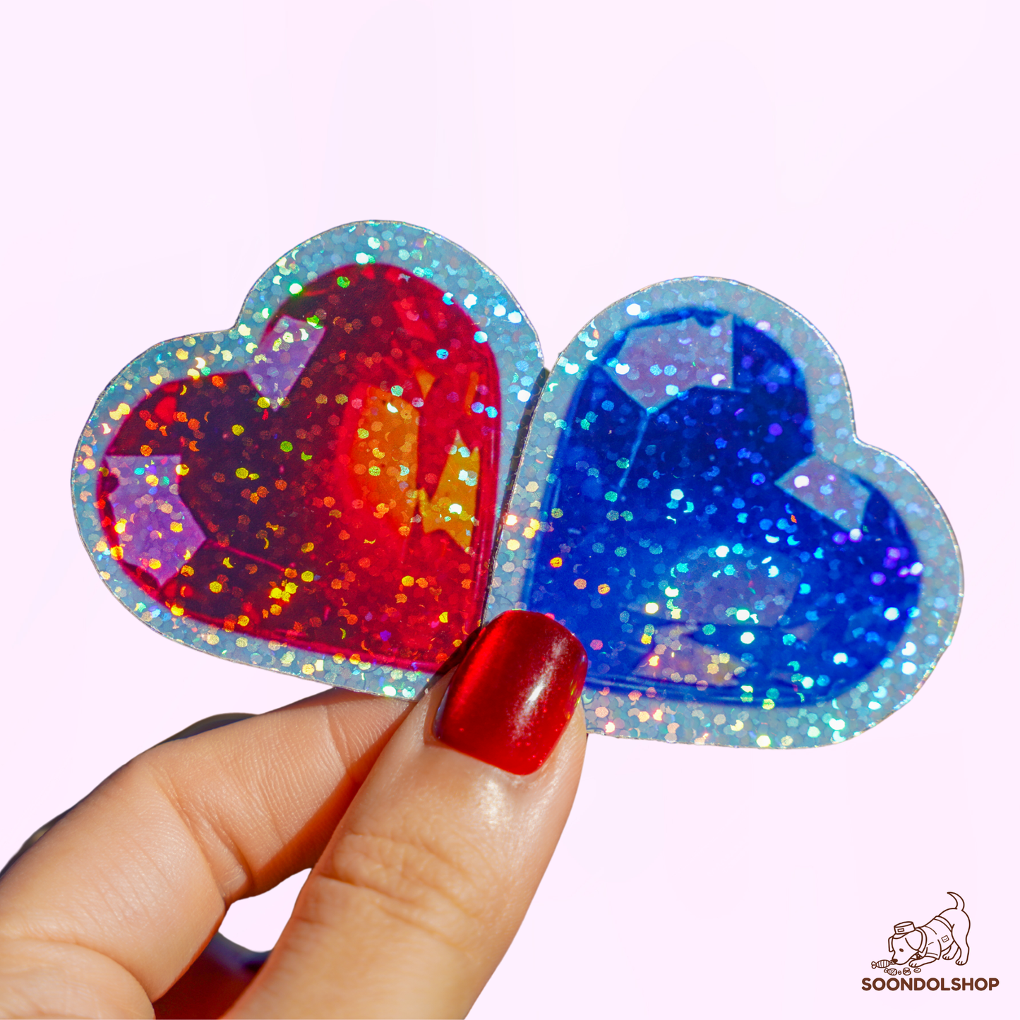 Gummy Crystal Heart Sticker - Soondol's Candyland Die-Cut 2x2 Inch Holographic
