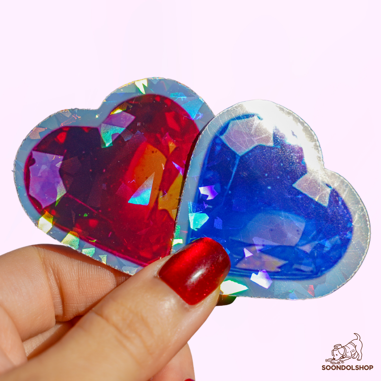 Gummy Crystal Heart Sticker - Soondol's Candyland Die-Cut 2x2 Inch Holographic