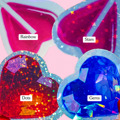 Gummy Crystal Heart Sticker - Soondol's Candyland Die-Cut 2x2 Inch Holographic