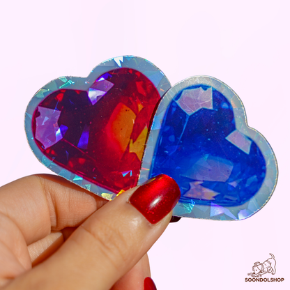 Gummy Crystal Heart Sticker - Soondol's Candyland Die-Cut 2x2 Inch Holographic