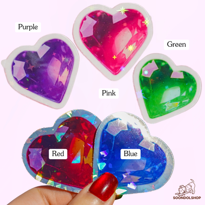 Gummy Crystal Heart Sticker - Soondol's Candyland Die-Cut 2x2 Inch Holographic