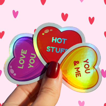 Soondolhearts - Conversation Hearts Kawaii Sticker 2x2 Inch