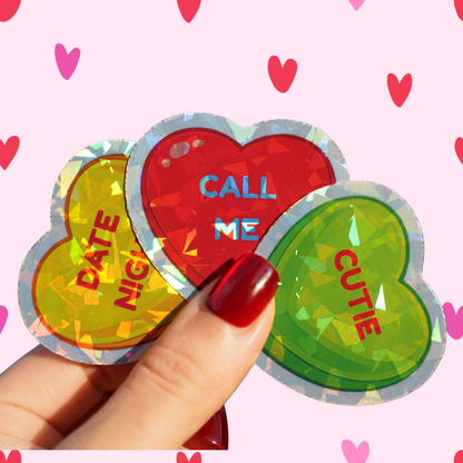 Soondolhearts - Conversation Hearts Kawaii Sticker 2x2 Inch