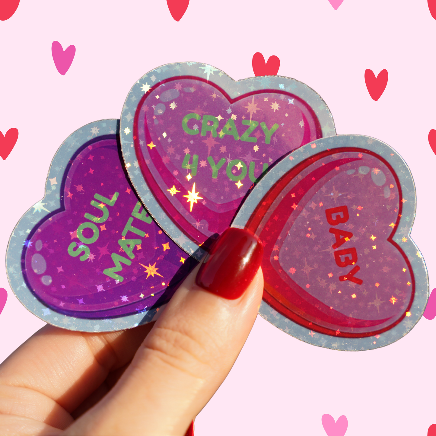 Soondolhearts - Conversation Hearts Kawaii Sticker 2x2 Inch