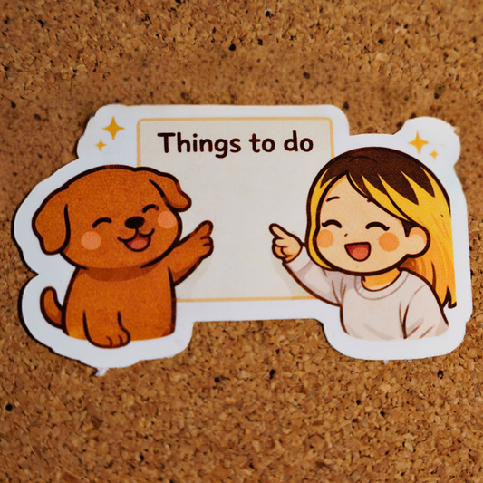 Things To Do Sticker - Pretty Cute Soondol & Me Planner Productivity | Kawaii Dog Sticker 3x3