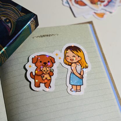 Look What I Got Sticker - Pretty Soondol & Me Dog Toy | Cute Cozy Kawaii Sticker 3x3