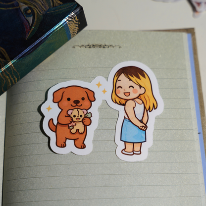 Look What I Got Sticker - Pretty Soondol & Me Dog Toy | Cute Cozy Kawaii Sticker 3x3