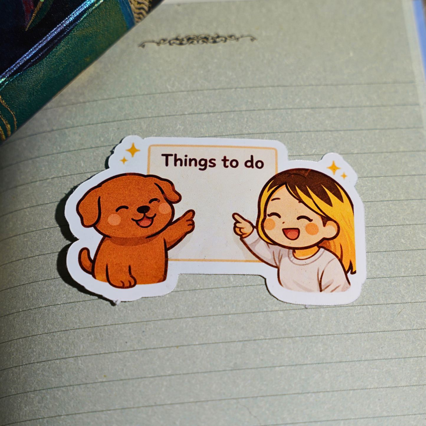 Things To Do Sticker - Pretty Cute Soondol & Me Planner Productivity | Kawaii Dog Sticker 3x3