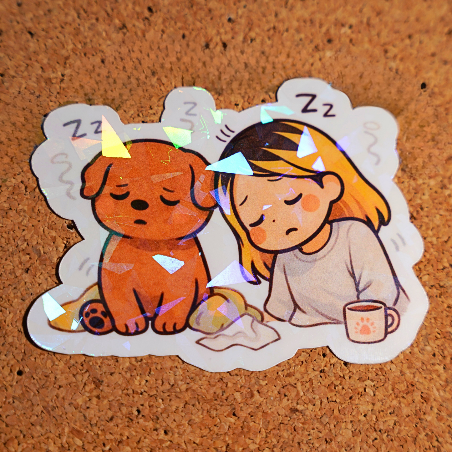 It's Okay to Be Tired Sticker - Pretty Cute Self Care Rest | Soondol & Me Mental Health Dog Sticker 3x3