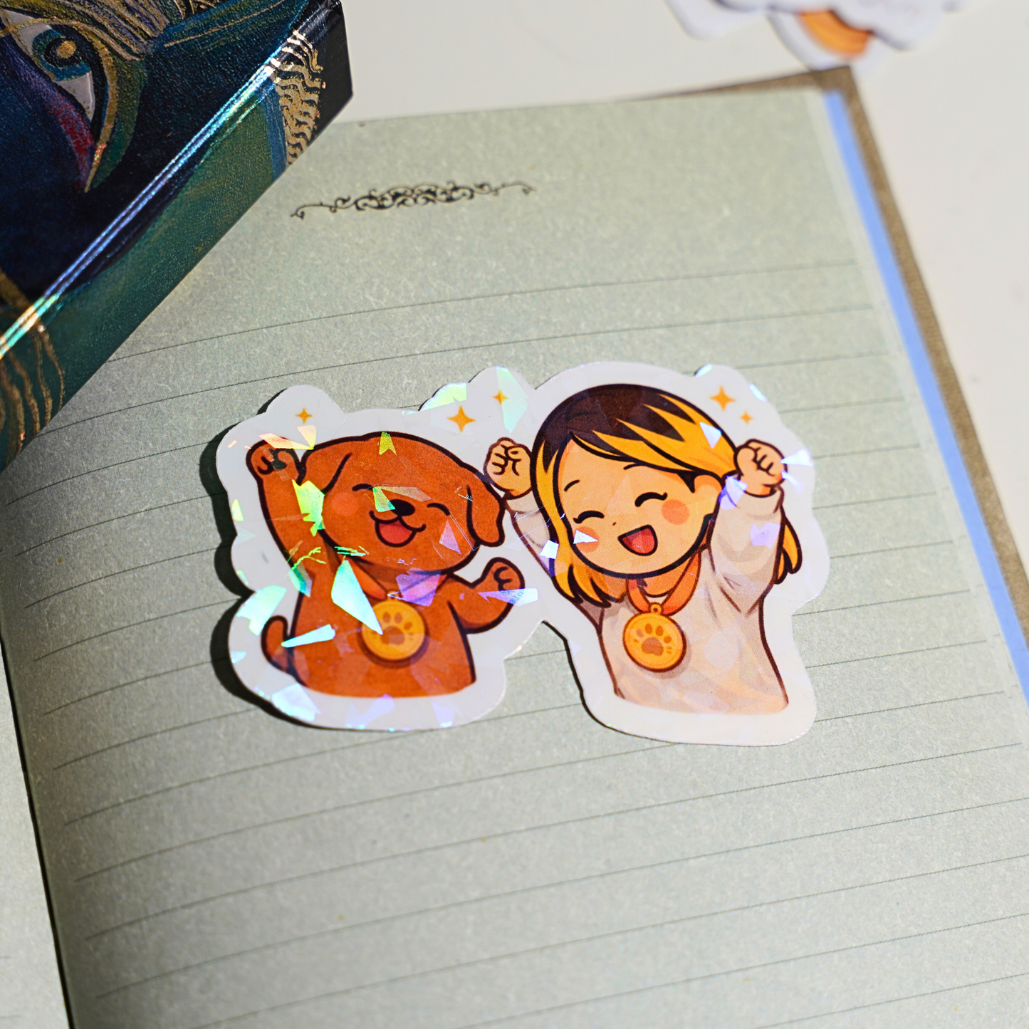 We Did It Sticker - Pretty Cute Celebration Achievement | Soondol & Me Success Dog Sticker 3x3